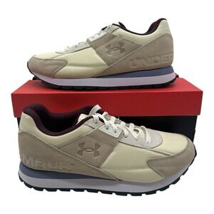 Under Armour Essential Runner Shoes Men's Size 10 White Brown‎ Running Sneakers